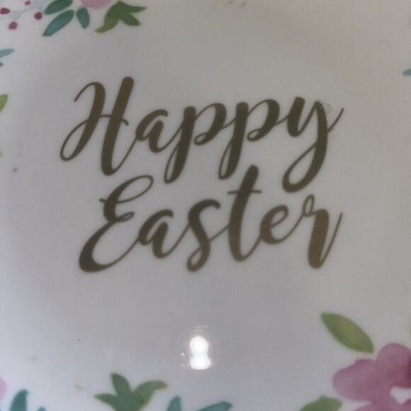 Happy Easter Floral Dessert Plates Set Of 6 Ciroa  With Love Porcelain With Real - Picture 3 of 7